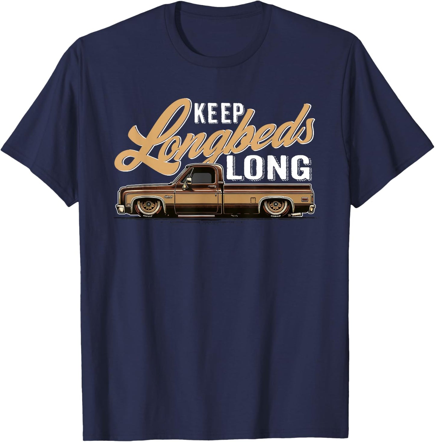 Squarebody Longbed Classic Square body C10 Vintage truck T-Shirt - T-Shirt | Navy