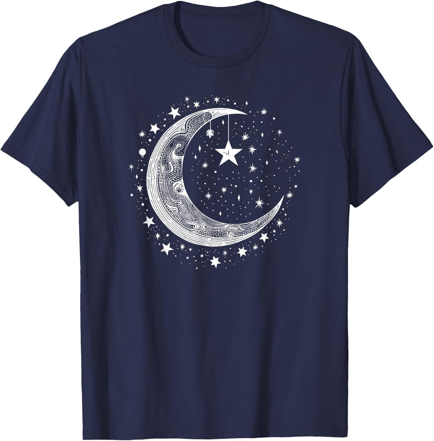 Galaxy Night Sky Moon Lunar Stars Love T-Shirt - T-Shirt | Navy