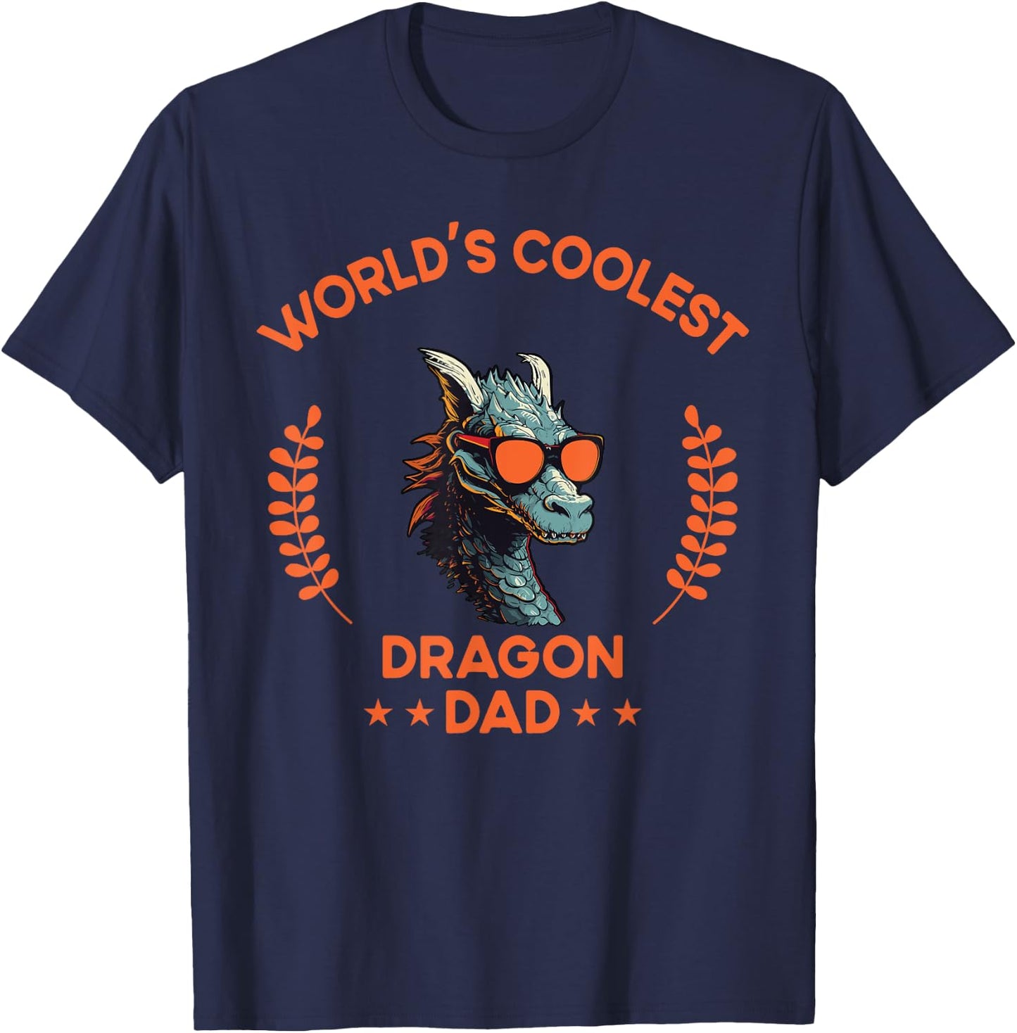 World's Coolest Dad Papa - Men Father Funny Dragon T-Shirt - T-Shirt | Navy