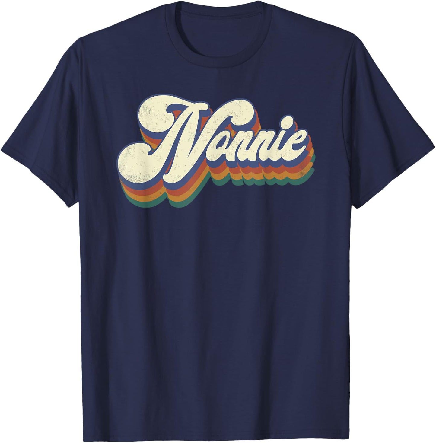Nonnie Gifts For Grandma Retro Vintage Mother's Day Nonnie T-Shirt - T-Shirt | Navy