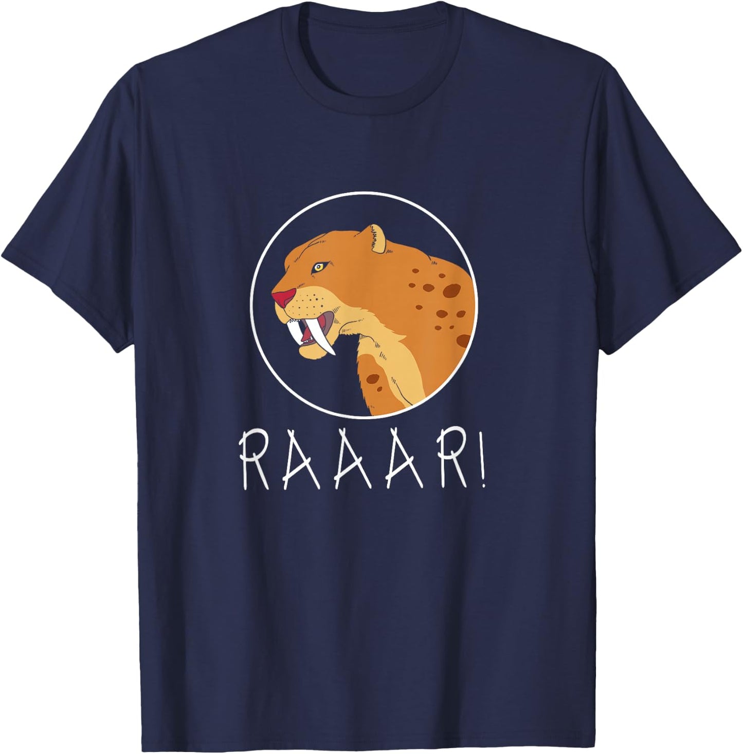 Cute Baby Tiger Smilodon Sabertooth Tiger T-Shirt - T-Shirt | Navy