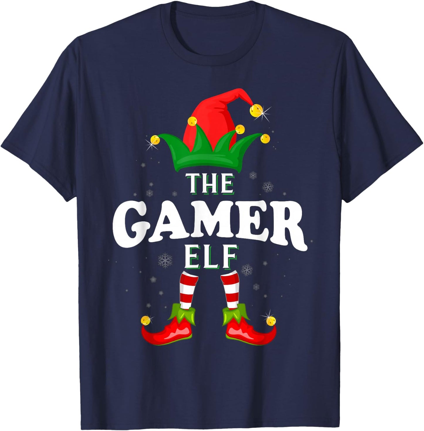 Xmas Gamer Elf Family Matching Christmas Pajama T-Shirt - T-Shirt | Navy