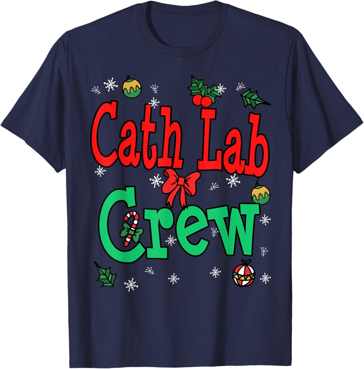Cath Lab Tech Christmas Crew Laboratory Technician T-Shirt - T-Shirt | Navy