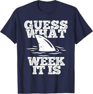 Guess What Week It Is Vacation Shark Environmentalists T-Shirt - T-Shirt | Navy