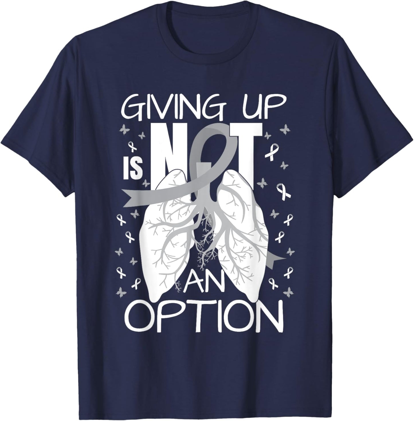 Lung Cancer Warrior T-Shirt - T-Shirt | Navy