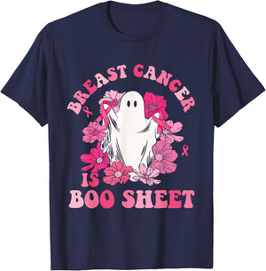 Breast Cancer Is Boo Sheet Halloween Breast Cancer Awareness T-Shirt - T-Shirt | Navy