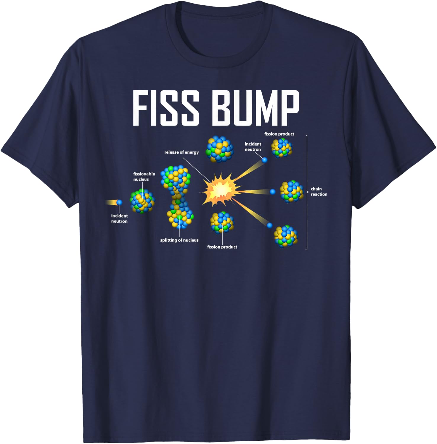Fiss Bump Funny Nuclear Engineer Nuclear Power Plant T-Shirt - T-Shirt | Navy