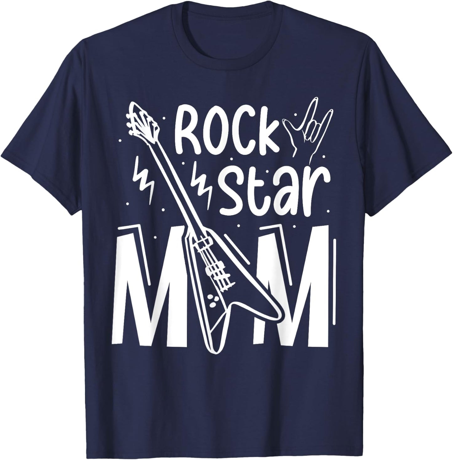 Rockstar Birthday Girl Rock Star Mom Party Music T-Shirt - T-Shirt | Navy