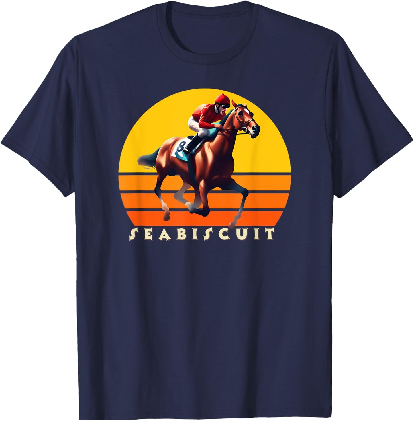 Seabiscuit Horse, Horse Racing, Del Mar, Santa Anita Shirt T-Shirt - T-Shirt | Navy
