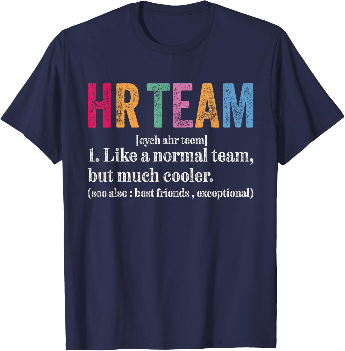 HR Team Definition Funny Retro Human Resources Definition T-Shirt - T-Shirt | Navy