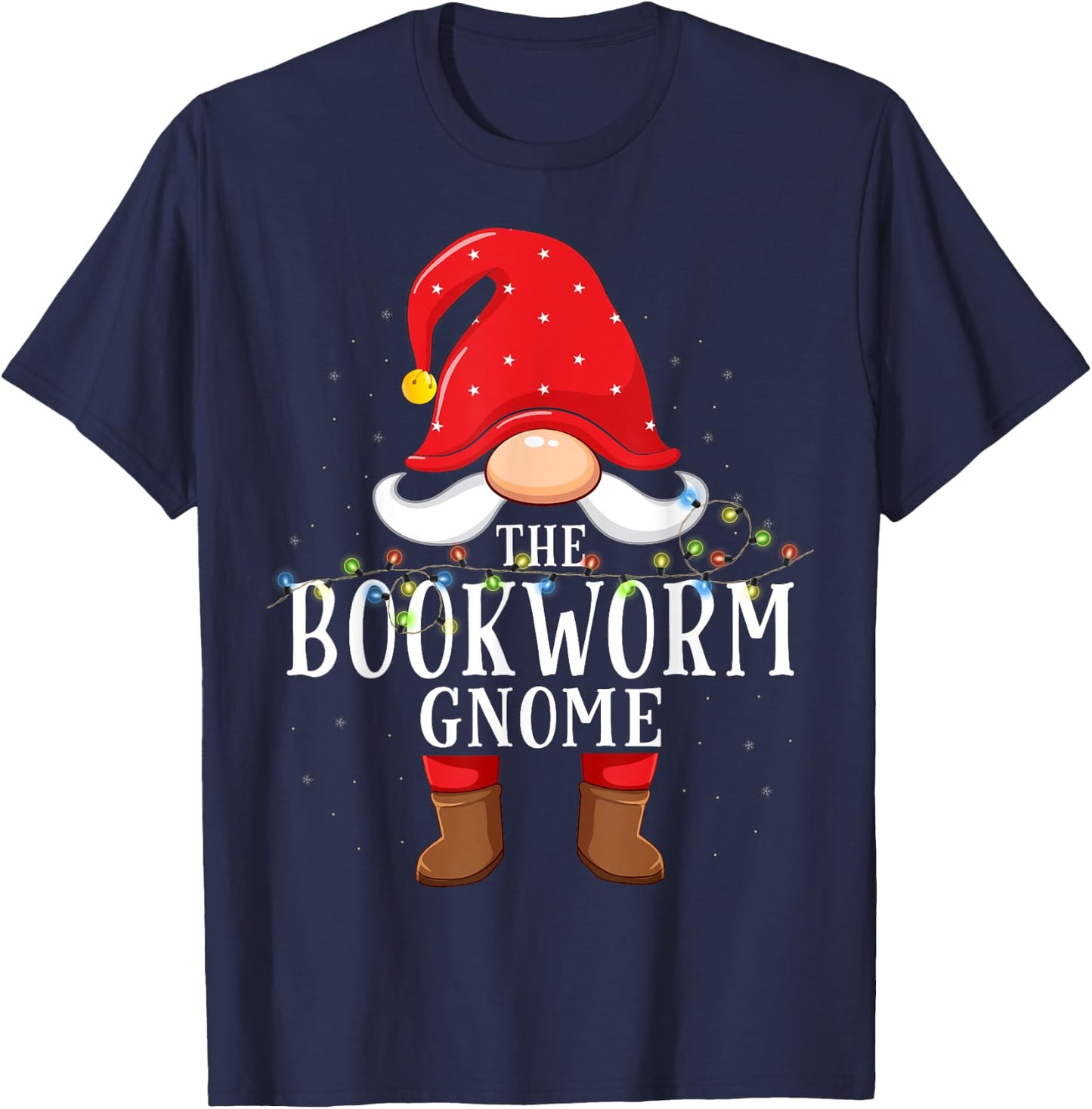 Bookworm Gnome Matching Christmas Family Pajama T-Shirt - T-Shirt | Navy