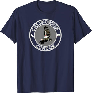 Mojave Trading Post California Condor , -Adults, -Kids, Black, Small, Short Sleeve, Classic Fit, Cotton, Polyester T-Shirt - T-Shirt | Navy