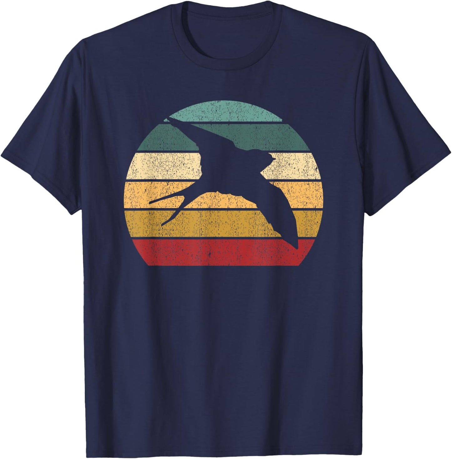 Retro Barn Swallow Bird T-Shirt - T-Shirt | Navy