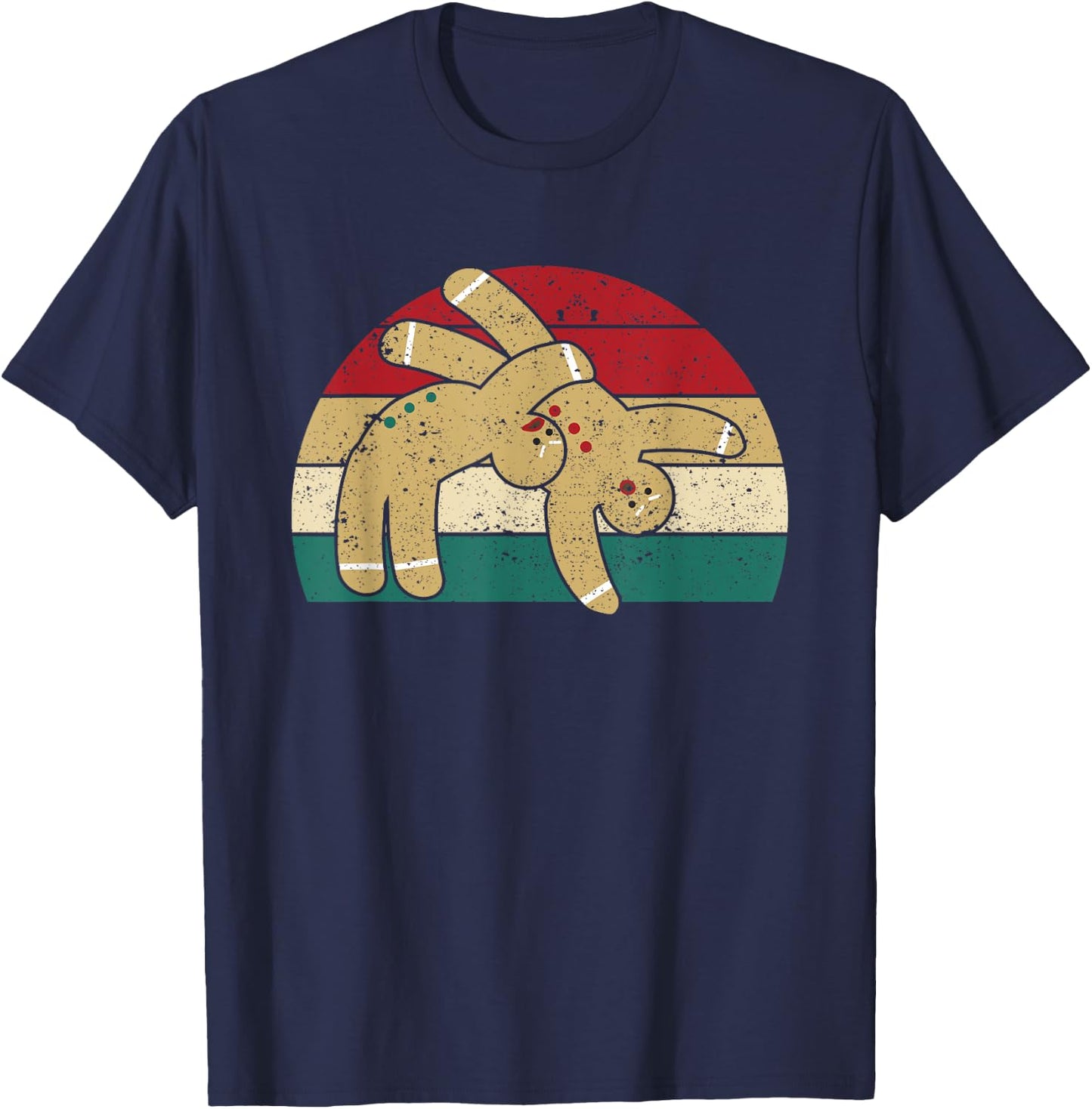 Gingerbread Man Cookies Christmas Funny Fighting Wrestling T-Shirt - T-Shirt | Navy