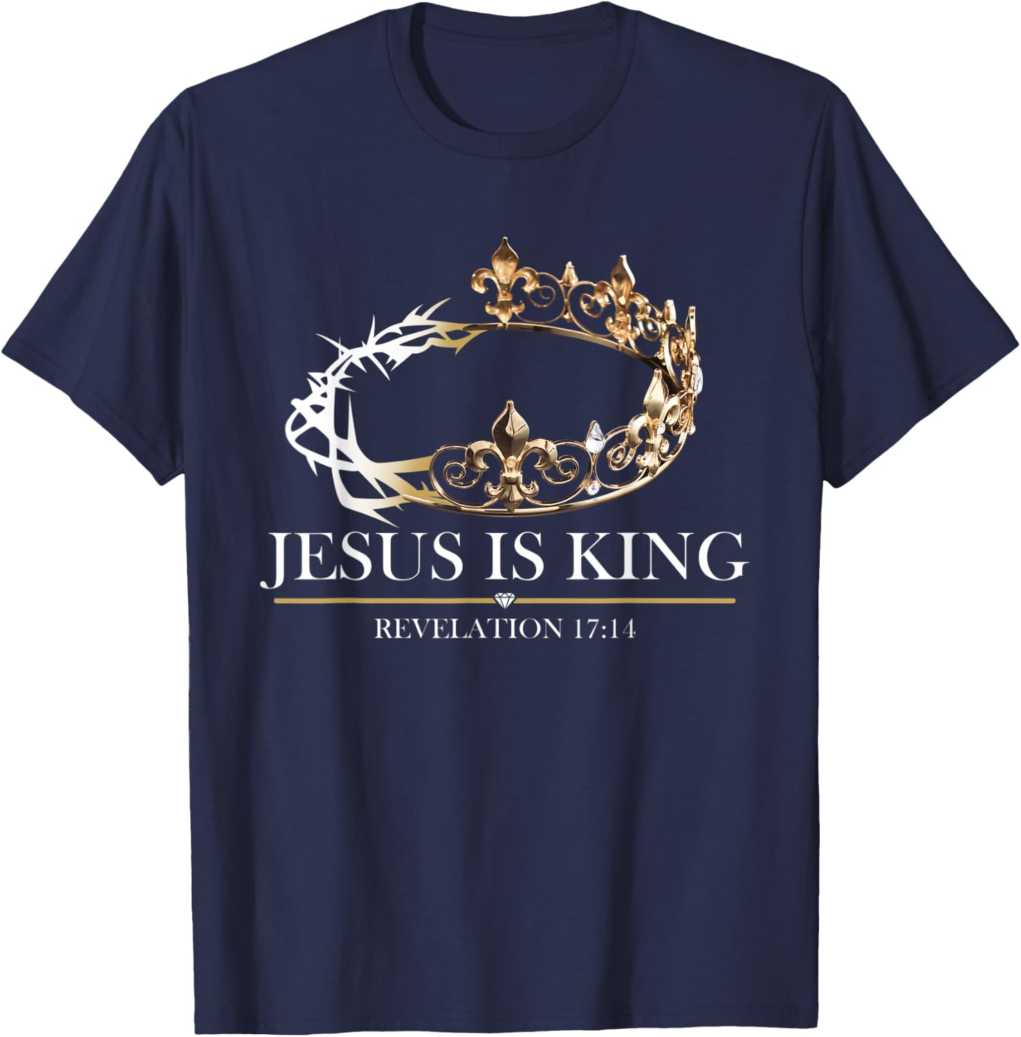 Jesus is King jesus christ christian religious T-Shirt - T-Shirt | Navy