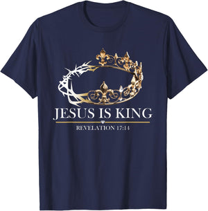 Jesus is King jesus christ christian religious T-Shirt - T-Shirt | Navy