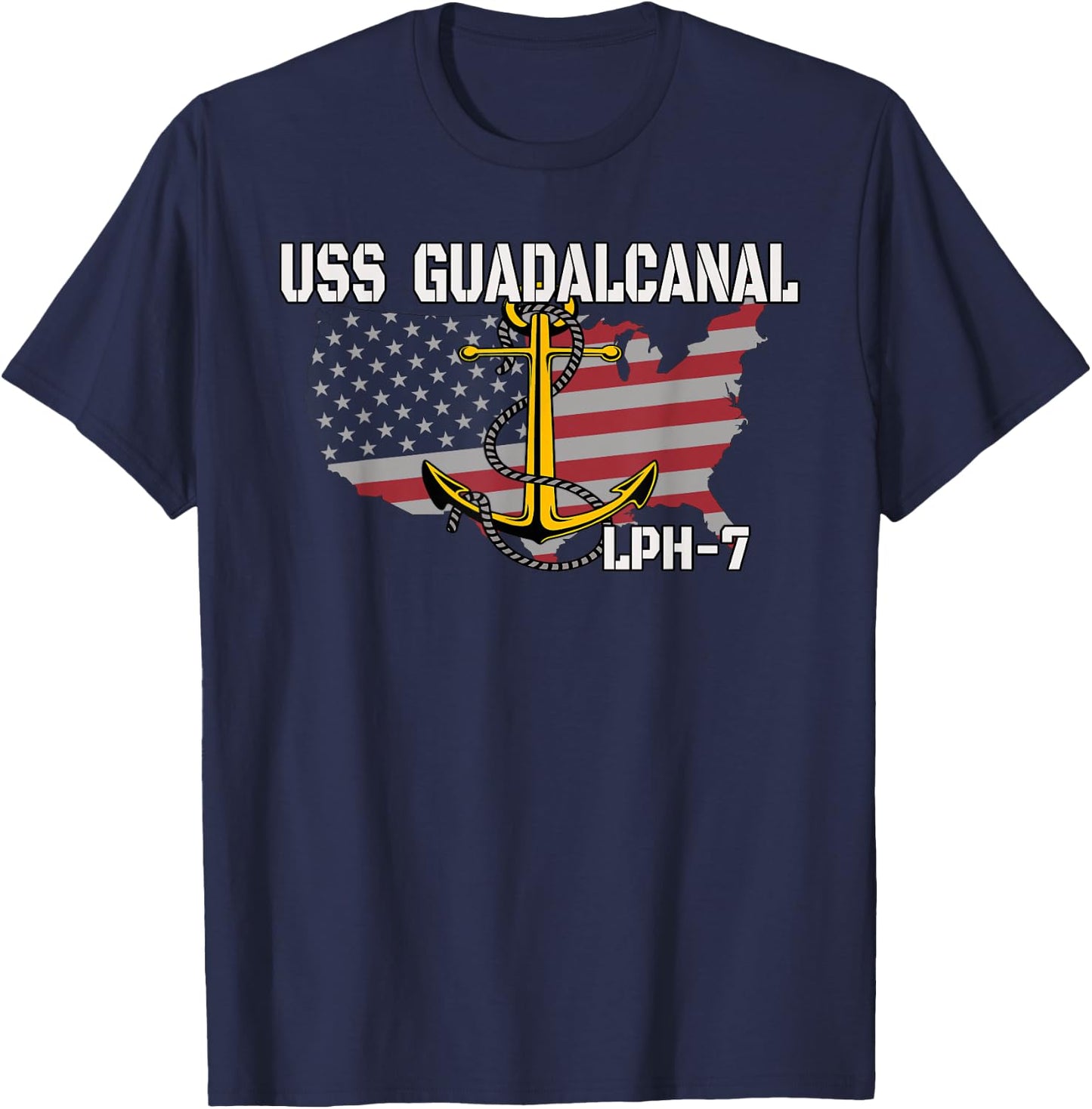 USS Guadalcanal LPH-7 Landing Platform Helicopter Veterans T-Shirt - T-Shirt | Navy