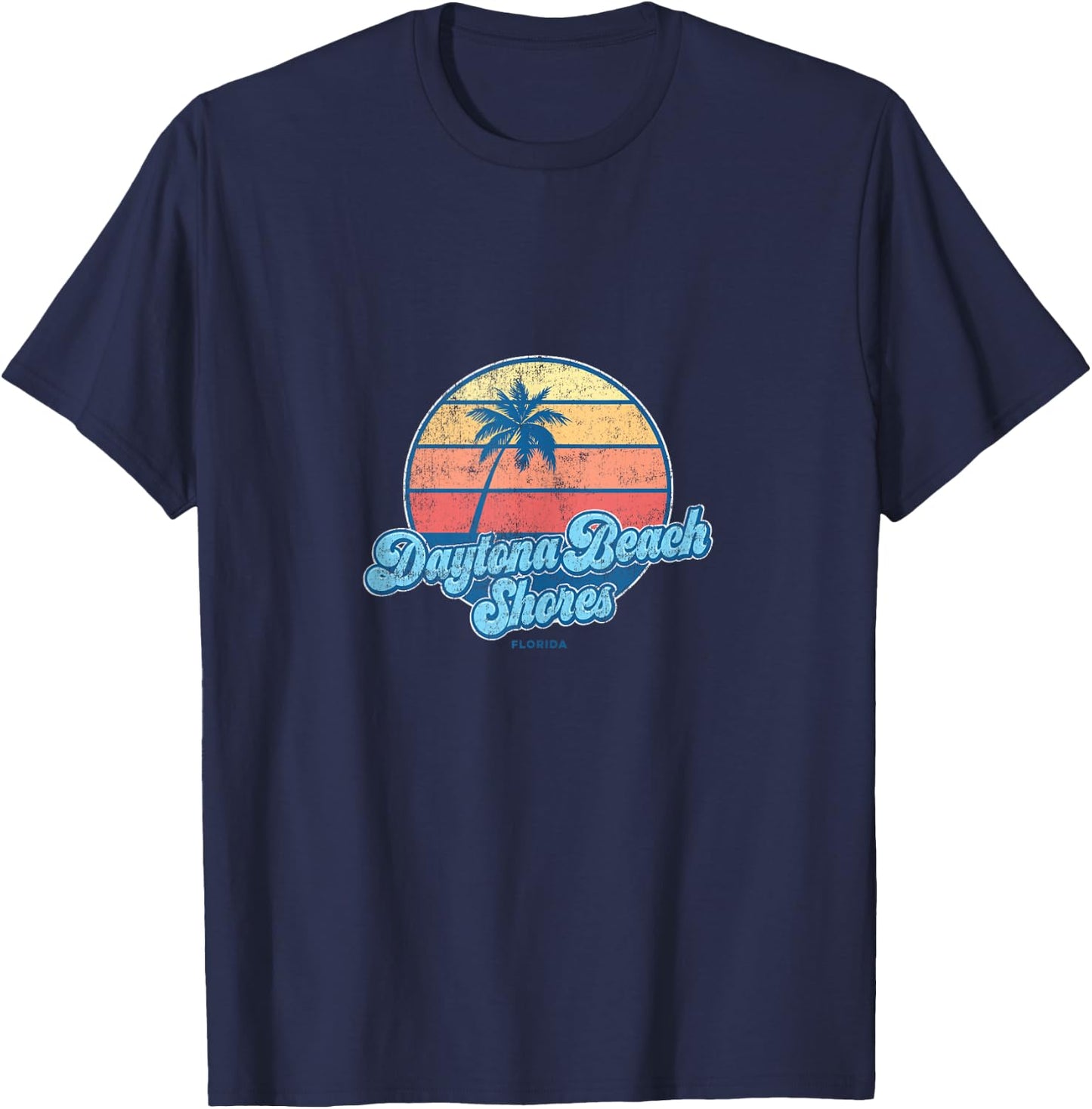 Vintage Daytona Beach Shores Florida FL Classic 70s Retro Su T-Shirt - T-Shirt | Navy