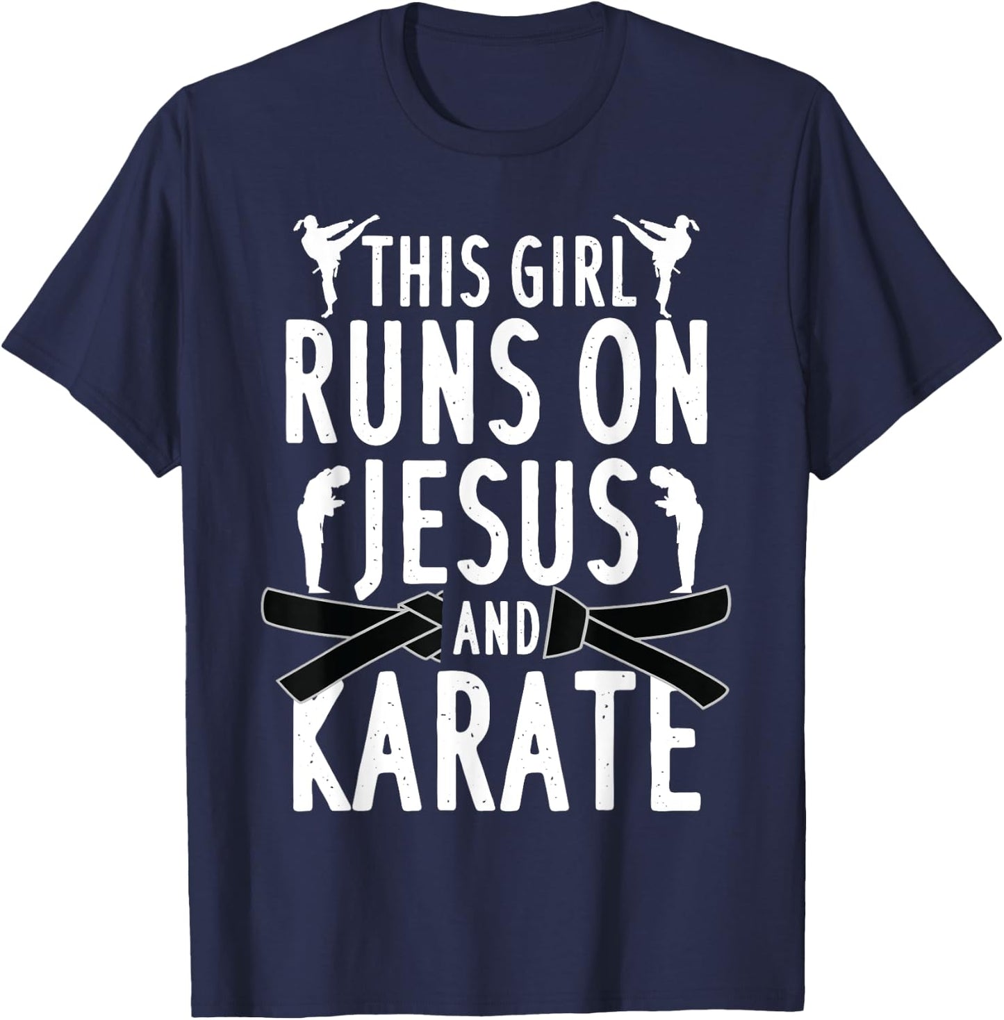 Funny Karate Design Girls Karate Martial Art Lover T-Shirt - T-Shirt | Navy
