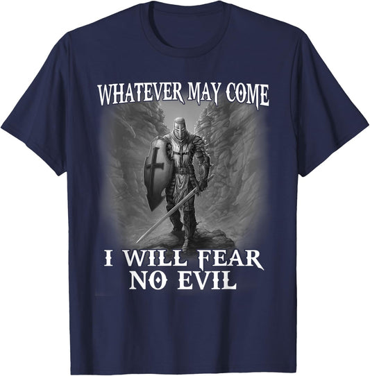 Christian Warrior Knight Templar Prayer To Evil T-Shirt - T-Shirt | Navy