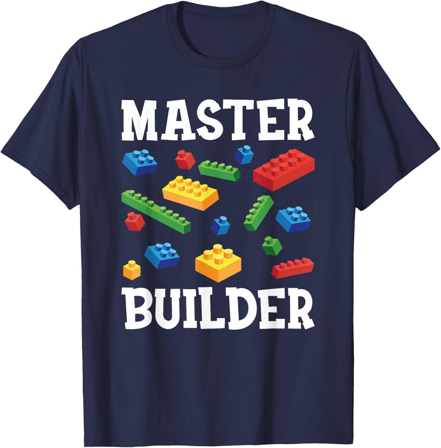 Master Builder Kids Block Building Brick Builder T-Shirt - T-Shirt | Navy