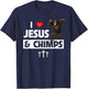 I Love Jesus and Chimps Christian Chimpanzee Monkey Lovers T-Shirt - T-Shirt | Navy