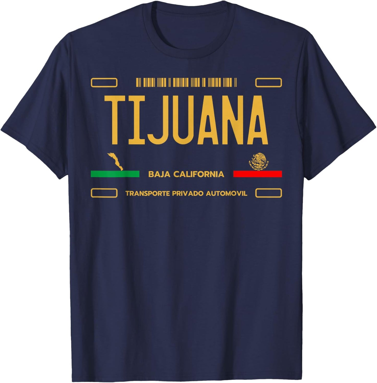 Tijuana License Plate, Tijuana T-Shirt - T-Shirt | Navy