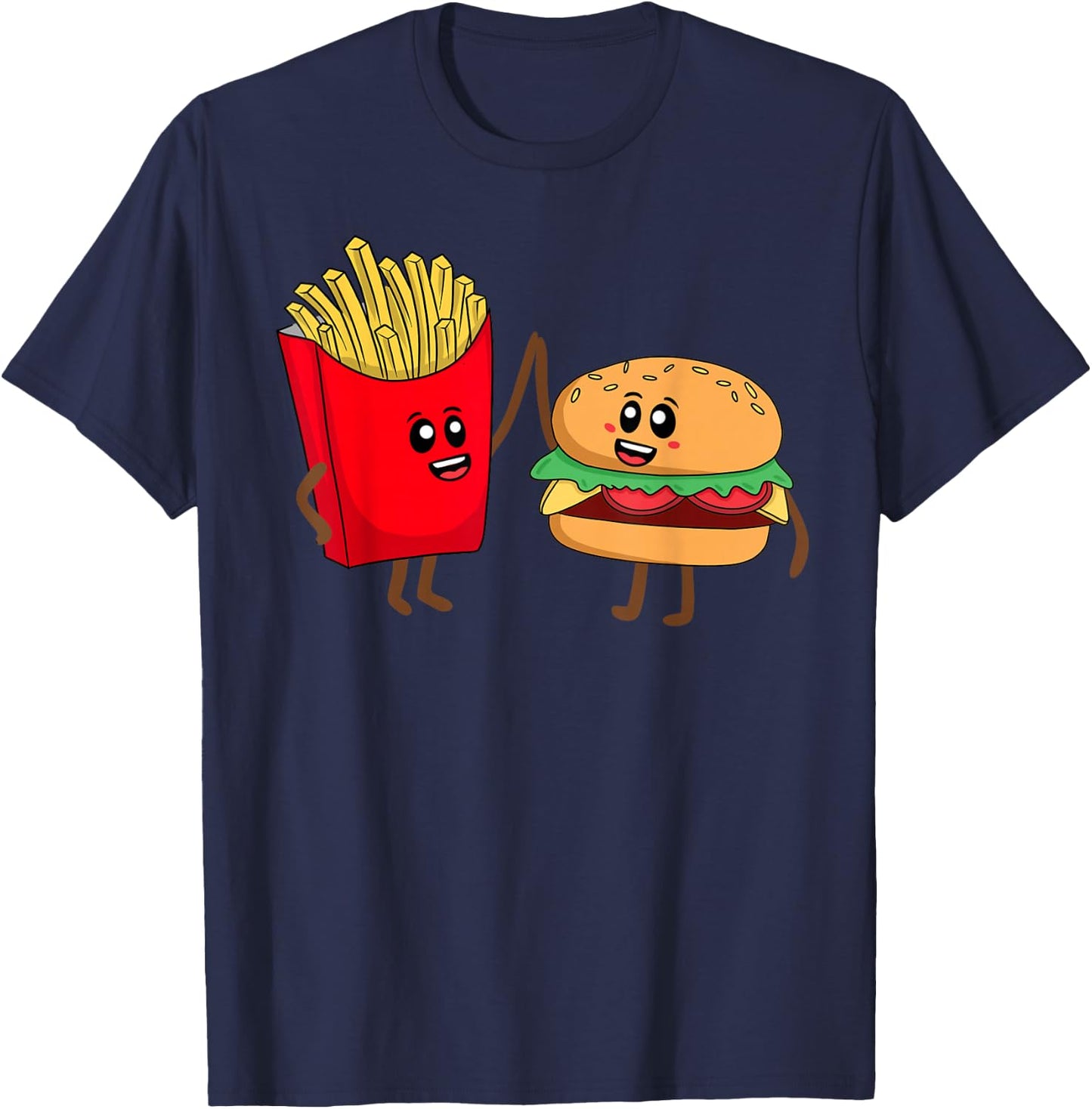 Cool Hamburger Women French Fries Burger Lover T-Shirt - T-Shirt | Navy