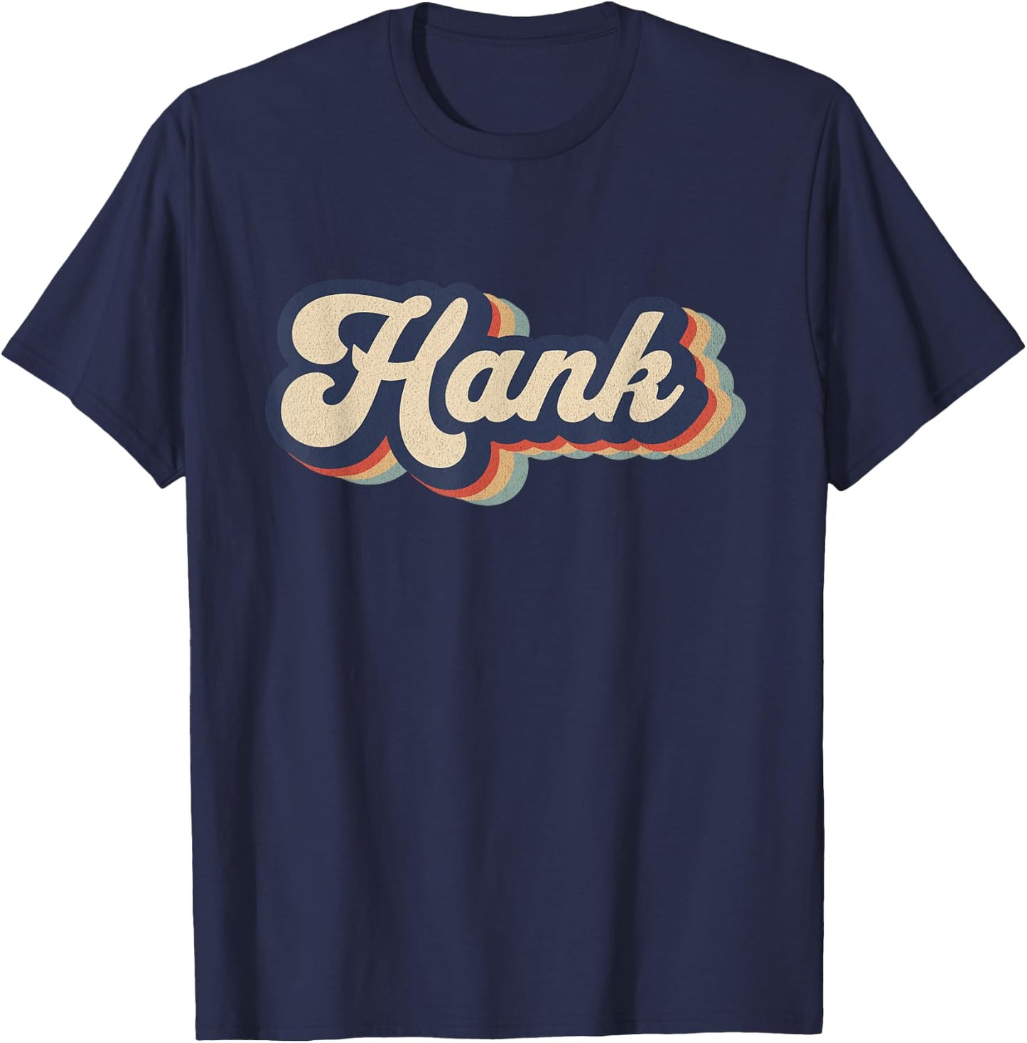 Retro Vintage Hank Name Personalized T-Shirt - T-Shirt | Navy