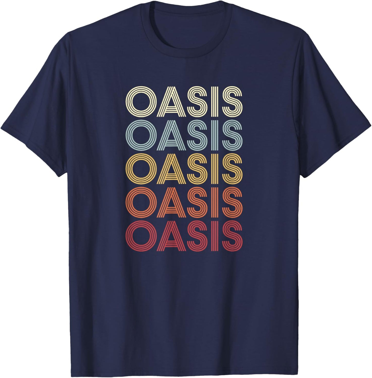 Oasis California Oasis CA Vintage Text T-Shirt - T-Shirt | Navy
