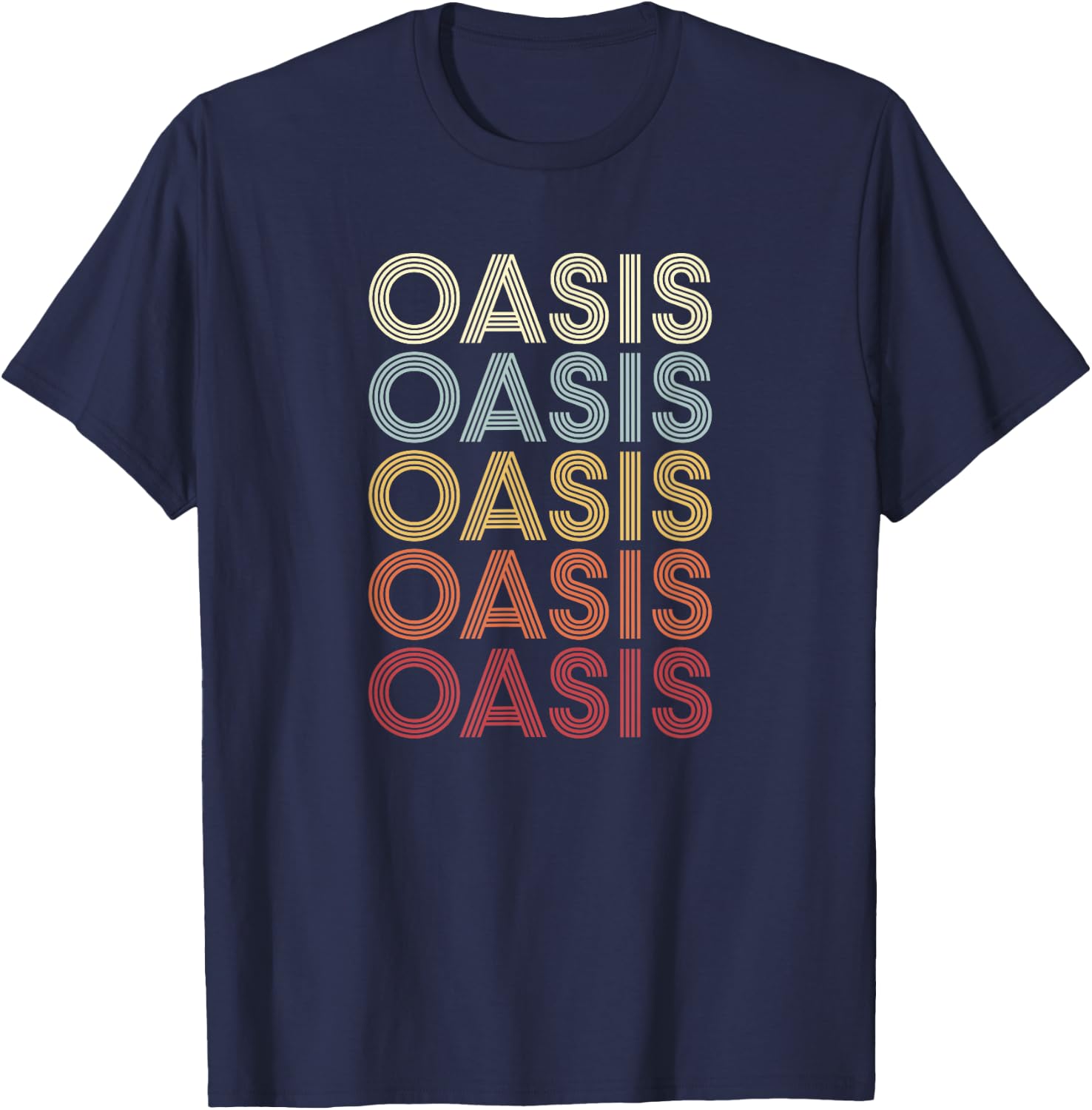 Oasis California Oasis CA Vintage Text T-Shirt - T-Shirt | Navy