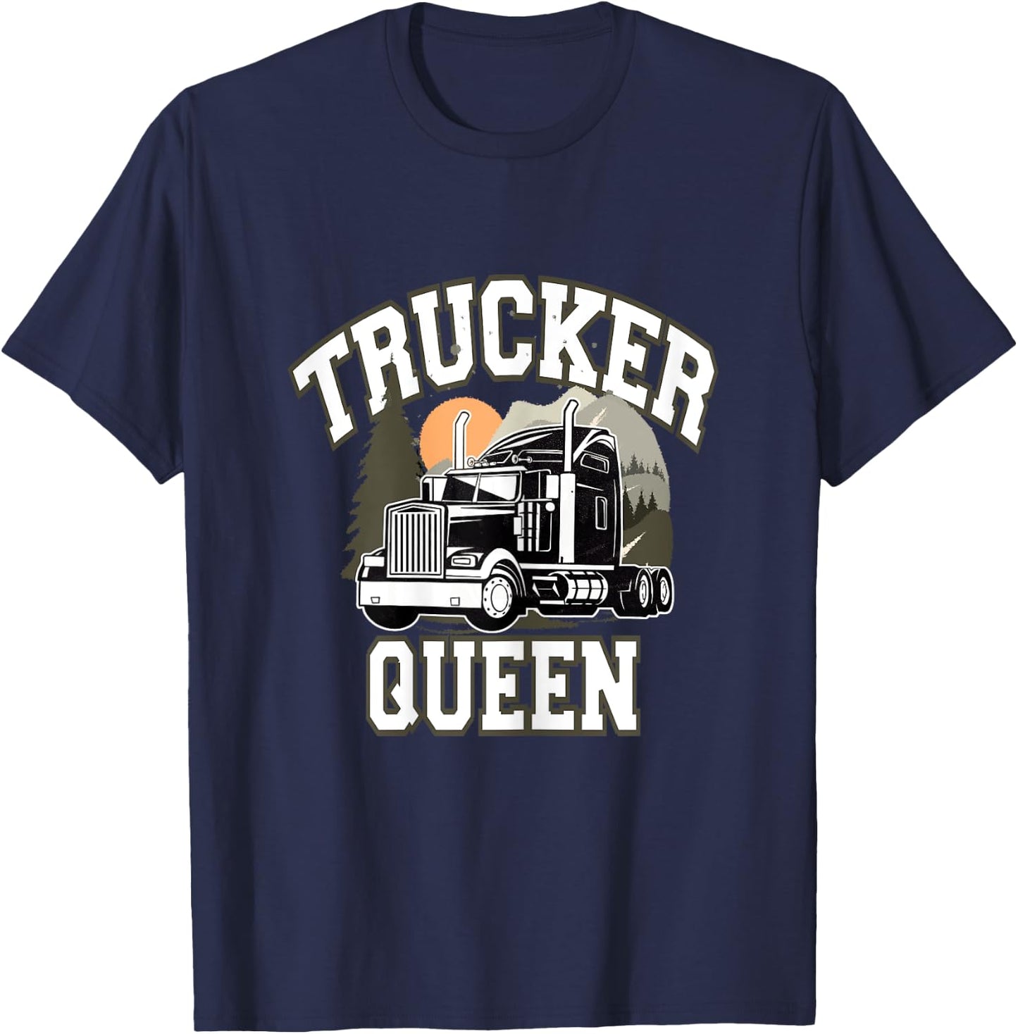 Trucker Queen Truck professional driver truck driver woman T-Shirt - T-Shirt | Navy