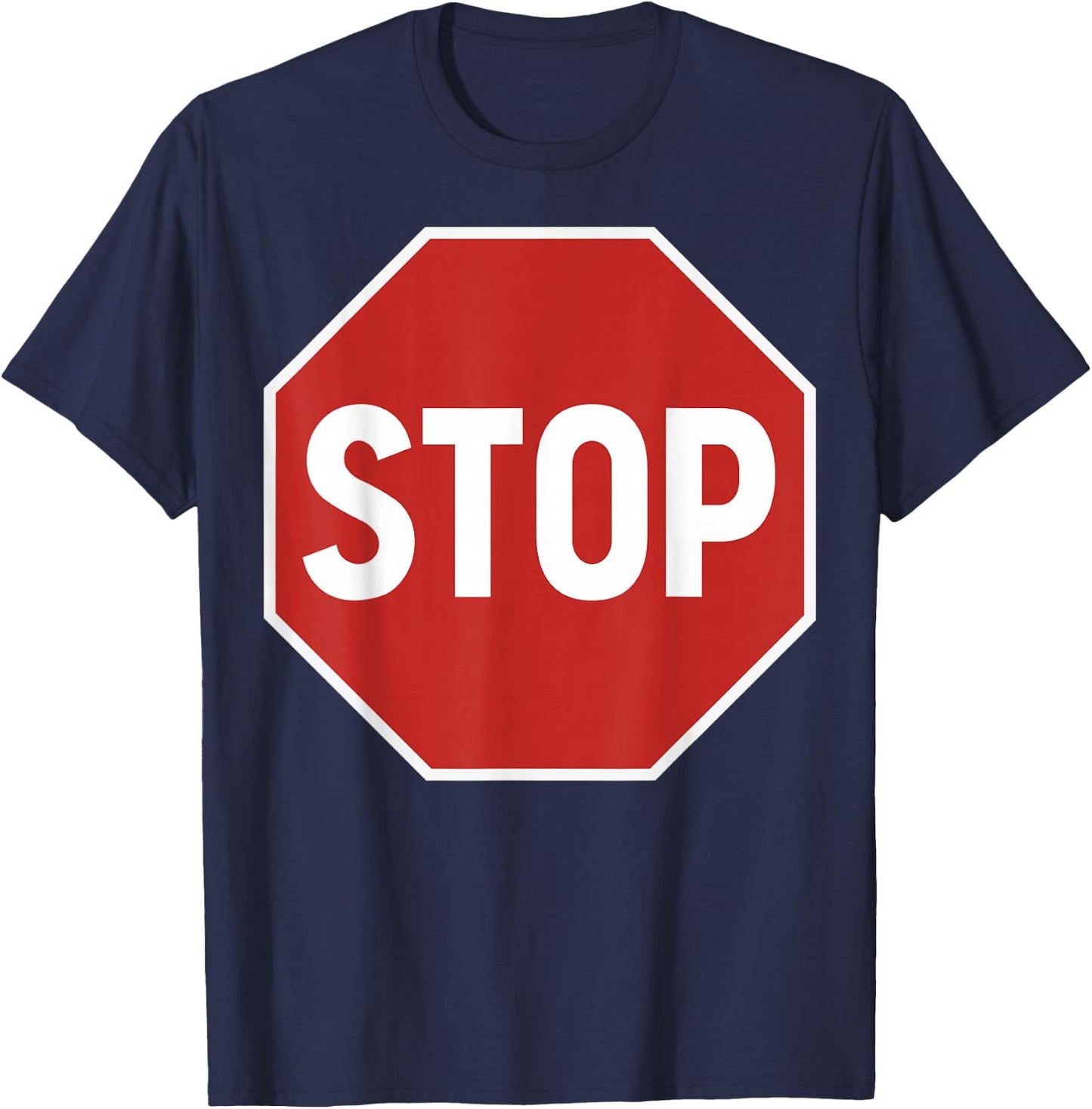 Stop Sign Costume Novelty Road Signs Halloween Outfit T-Shirt - T-Shirt | Navy
