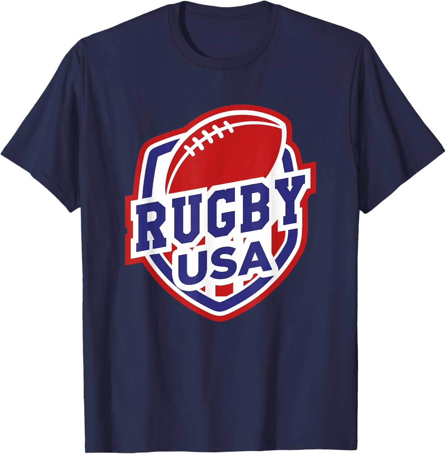 Rugby USA Support The Team Shirt Football USA Flag T-Shirt - T-Shirt | Navy