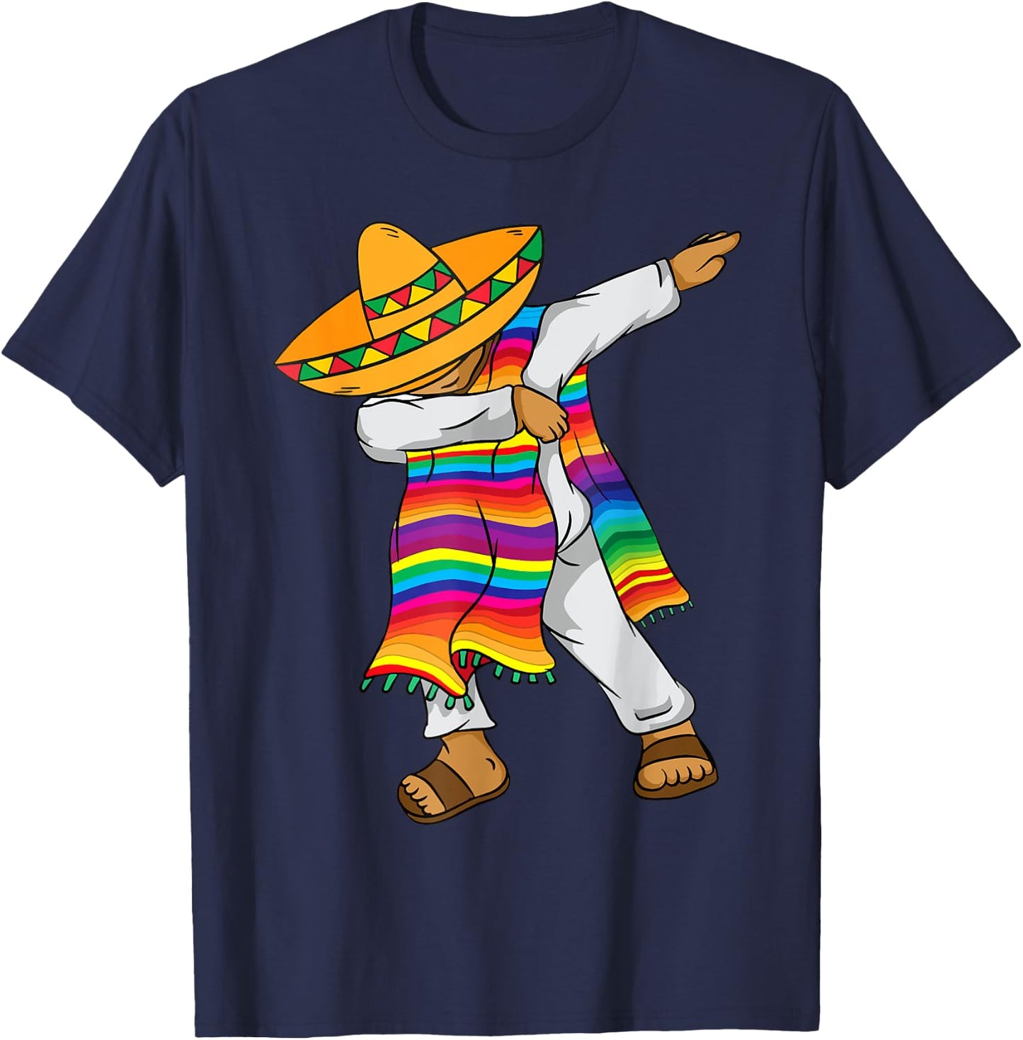 Cinco De Mayo Dabbing Mexican Poncho Kids Toddler Boy Men T-Shirt - T-Shirt | Navy