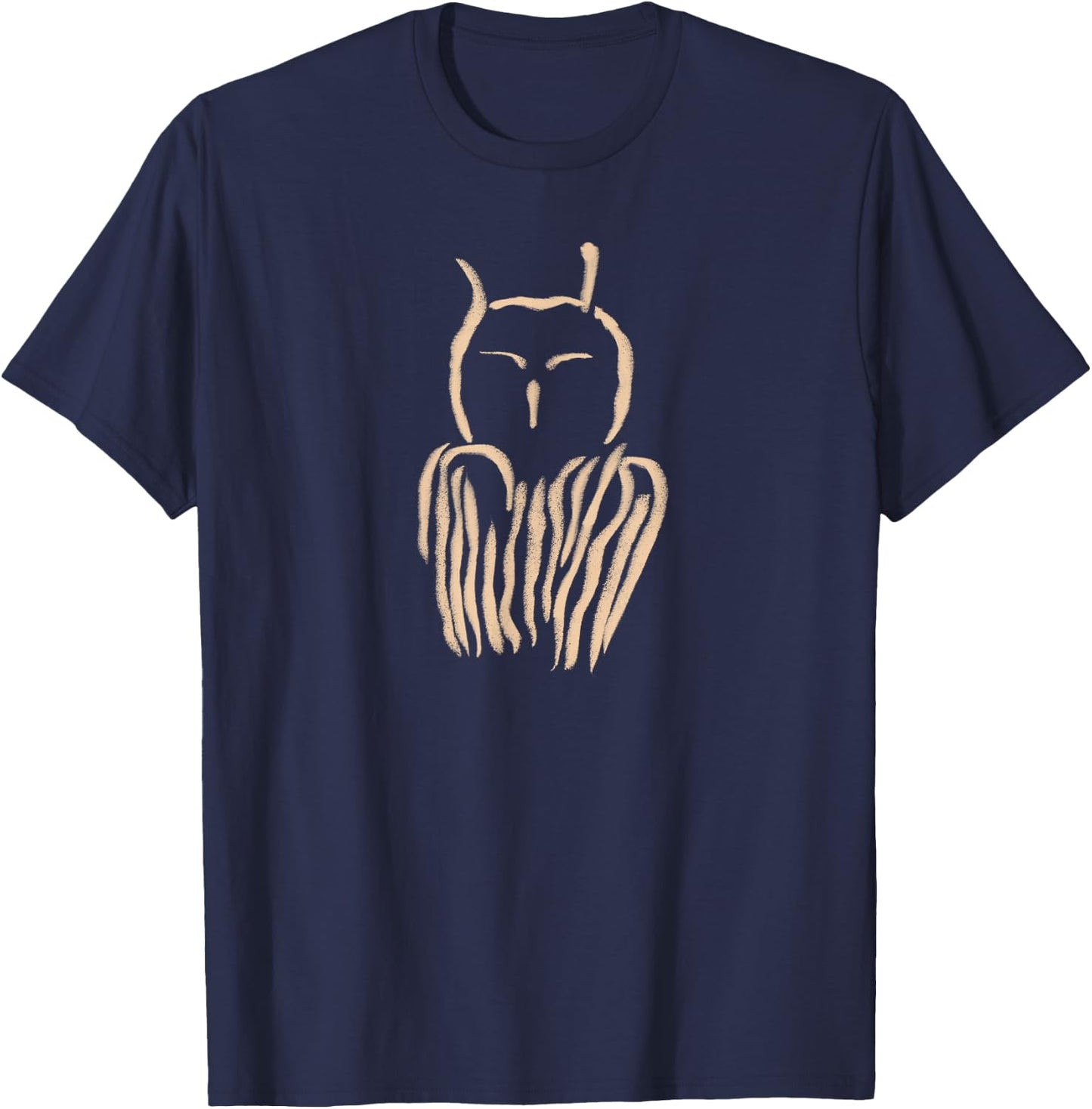 Stone Age Cave Painting of an Owl from the Grotto Chauvet T-Shirt - T-Shirt | Navy