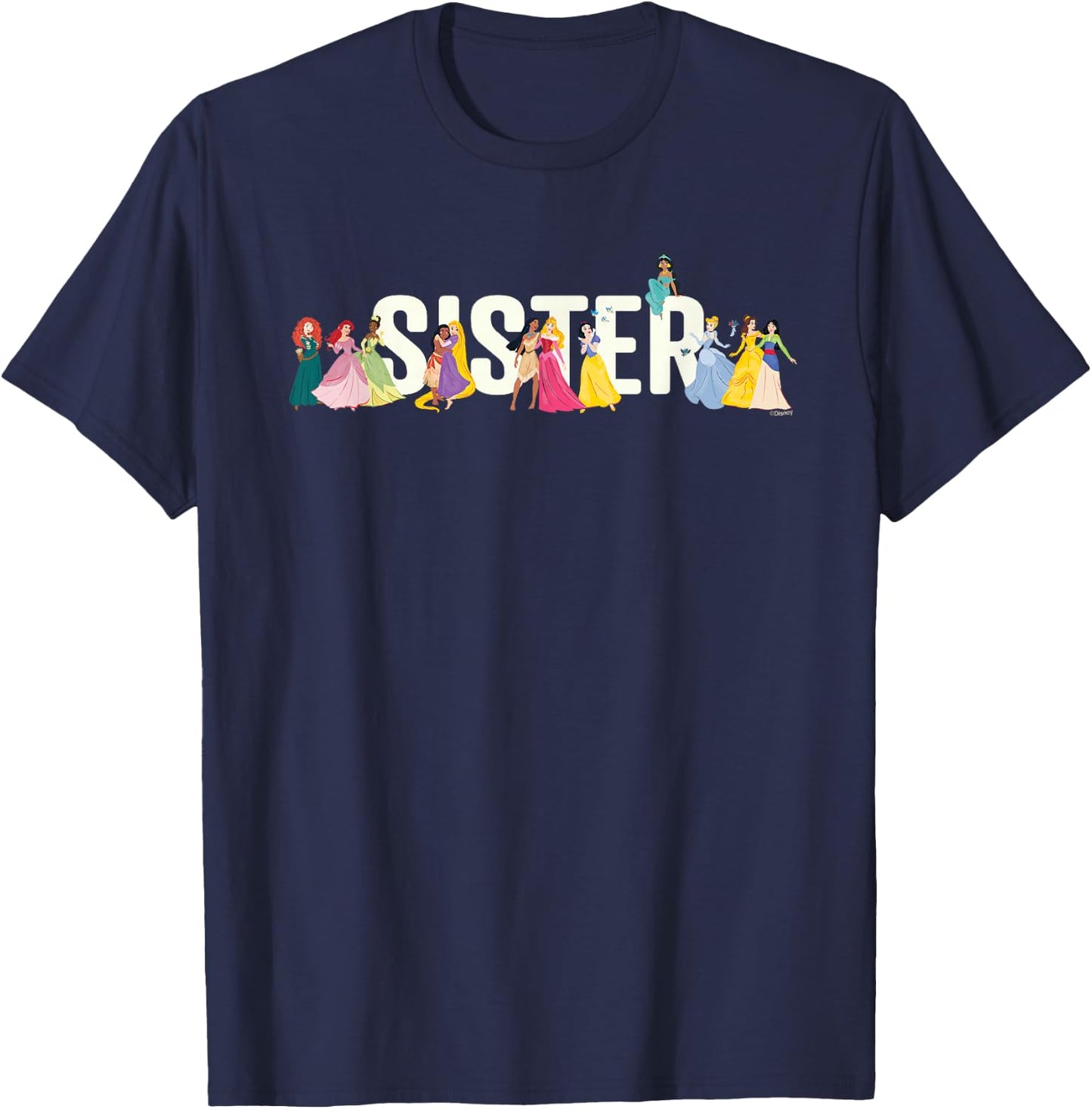 Disney Princess Squad Sister Family Trip Vacation Reunion T-Shirt - T-Shirt | Navy