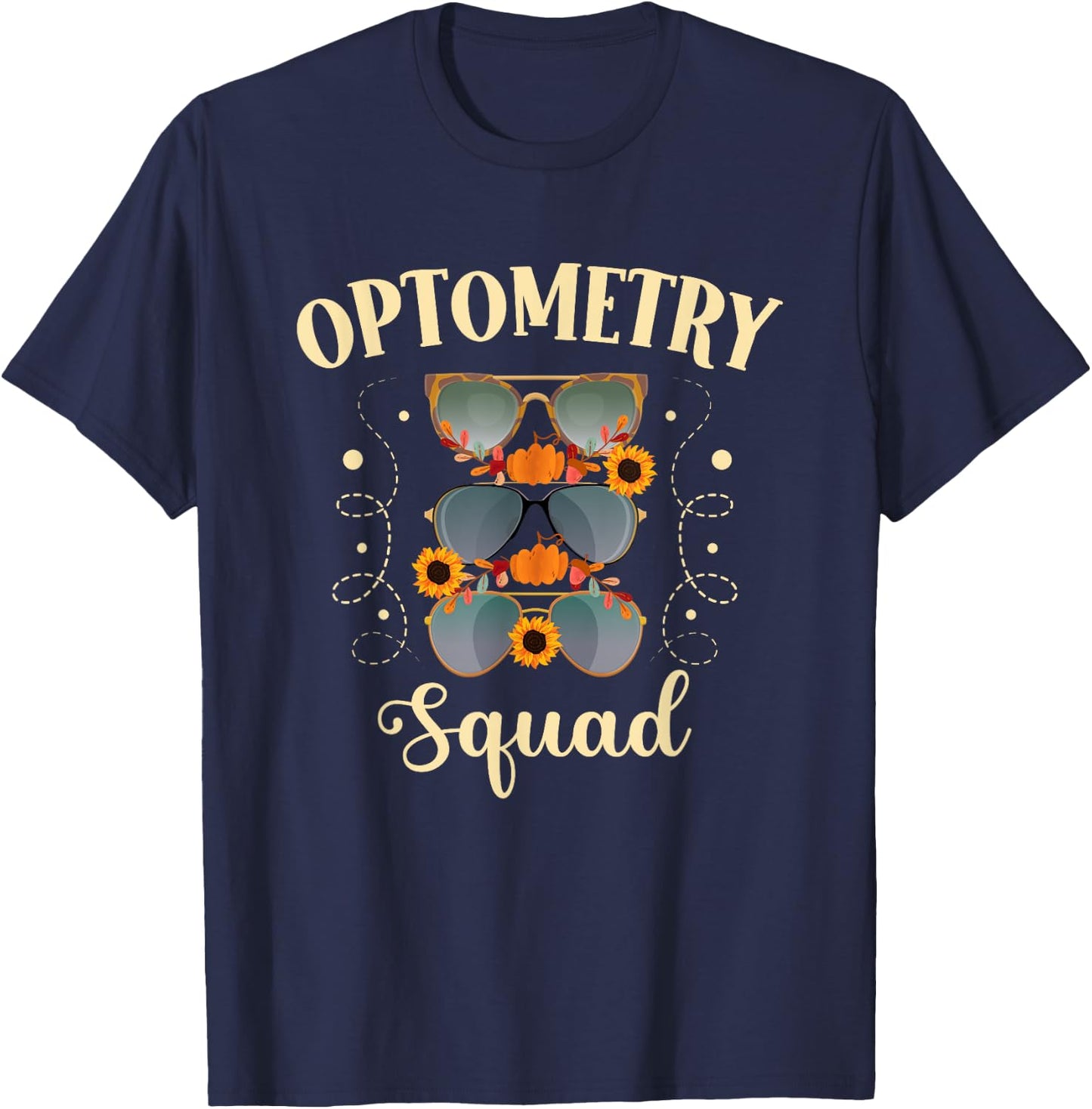 Thankful Optometrist Optometry Squad Thanksgiving Optician T-Shirt - T-Shirt | Navy