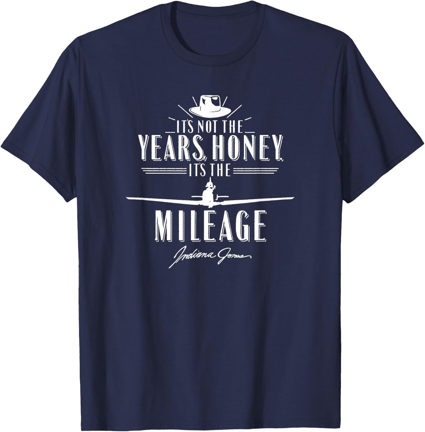 Indiana Jones Raiders of The Lost Ark It's The Mileage Logo T-Shirt - T-Shirt | Navy