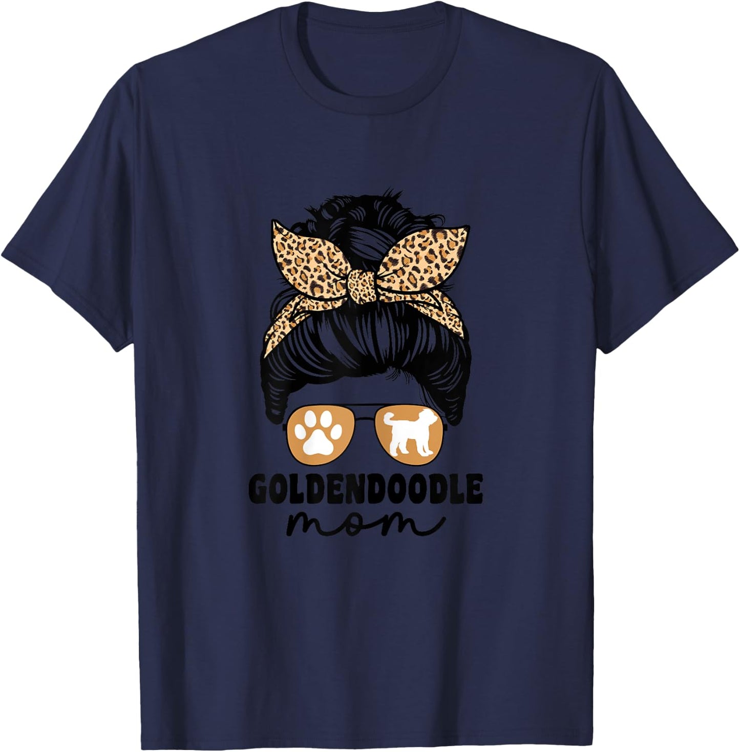 Cute Goldendoodle Mom Ladies Doodle Dog Mom Funny T-Shirt - T-Shirt | Navy