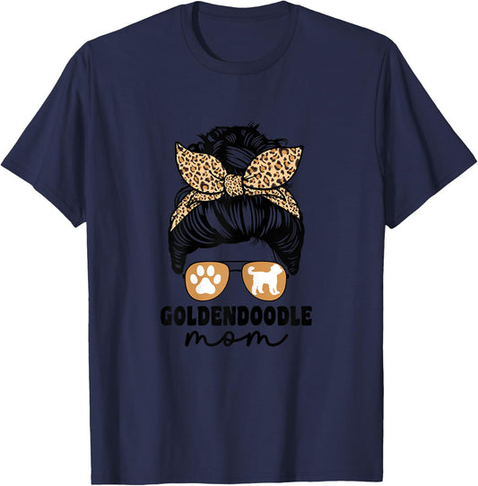 Cute Goldendoodle Mom Ladies Doodle Dog Mom Funny T-Shirt - T-Shirt | Navy