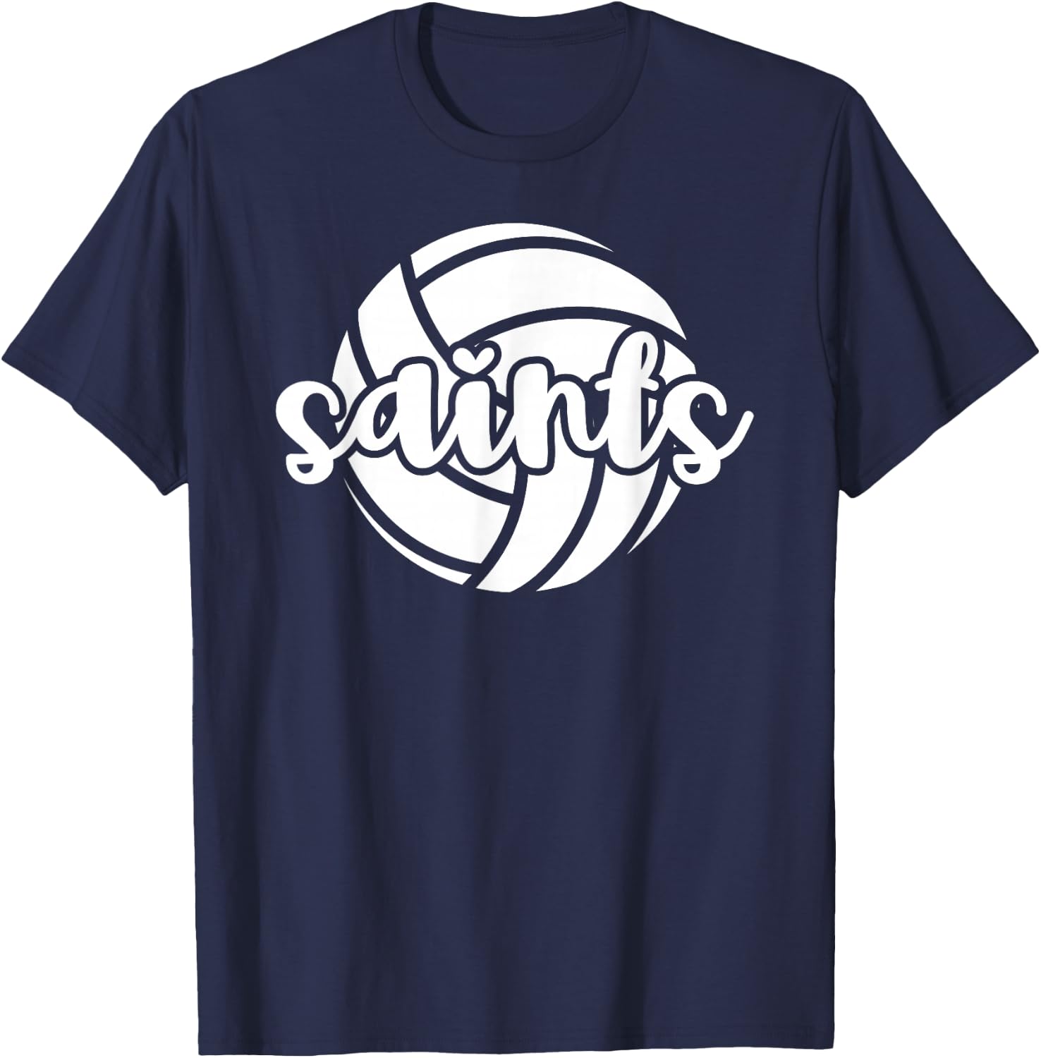 Saints Volleyball Team Mascot School Spirit Game Night T-Shirt - T-Shirt | Navy
