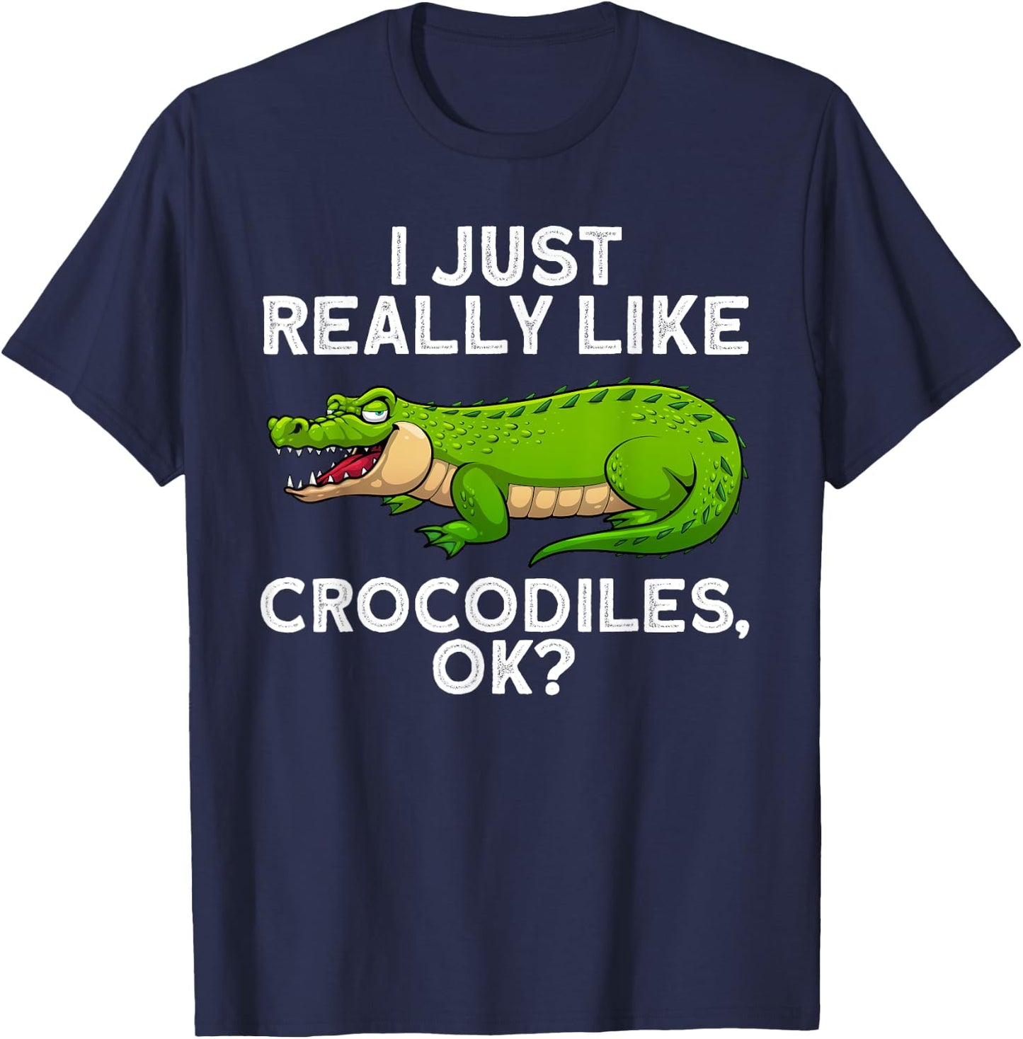 Funny Crocodile Women Kids Alligator Crocodile Lover T-Shirt - T-Shirt | Navy