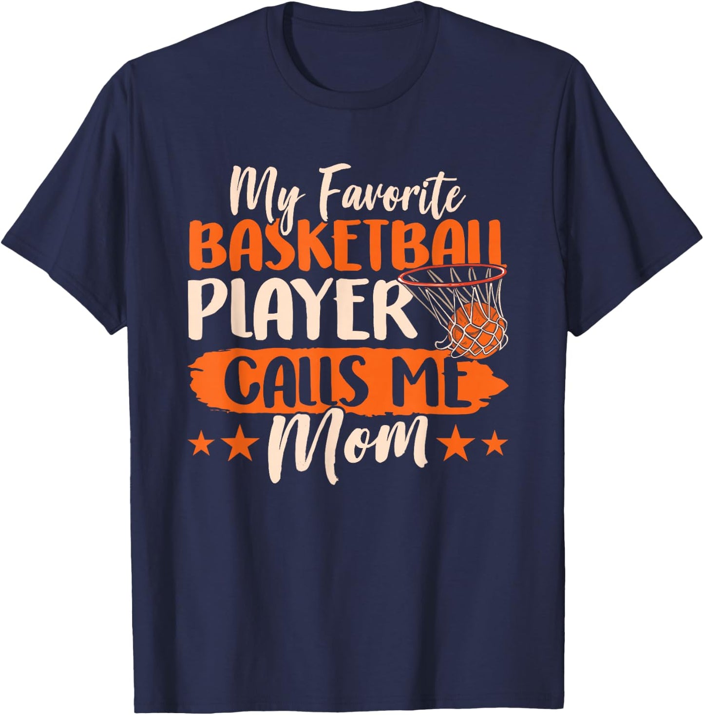 Mein Lieblings Basketball Player Nennt Mich Mama Team Mutter T-Shirt - T-Shirt | Navy