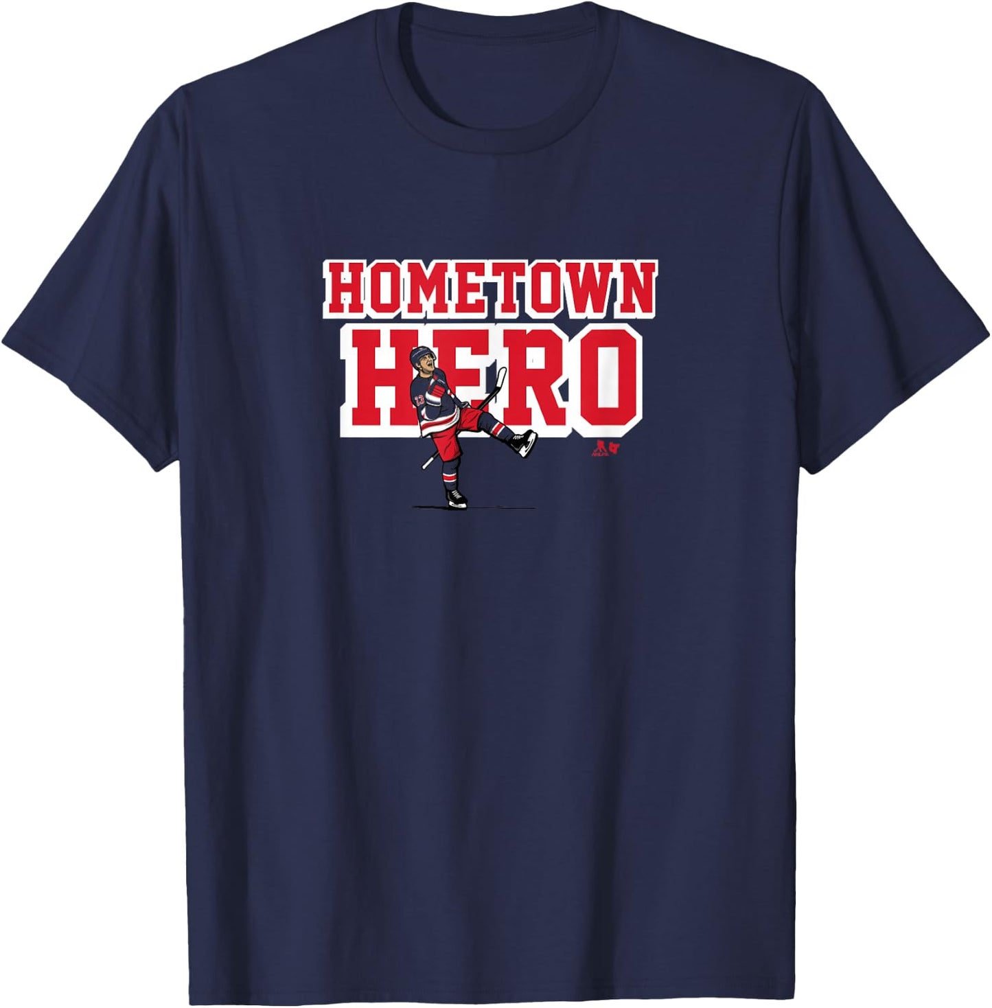 Adam Fox: Hometown Hero - New York Hockey T-Shirt - T-Shirt | Navy