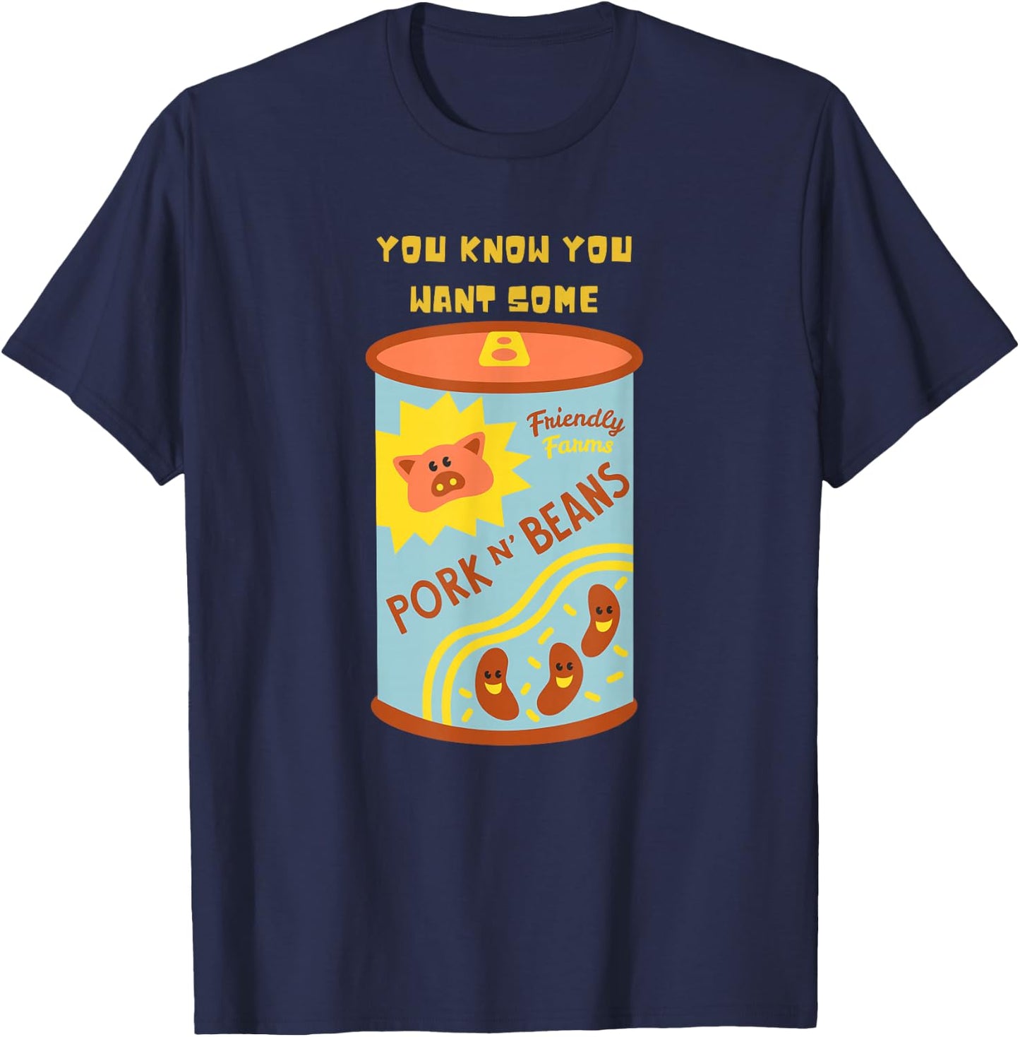Funny Thanksgiving Pork and Beans Dinner T-Shirt - T-Shirt | Navy