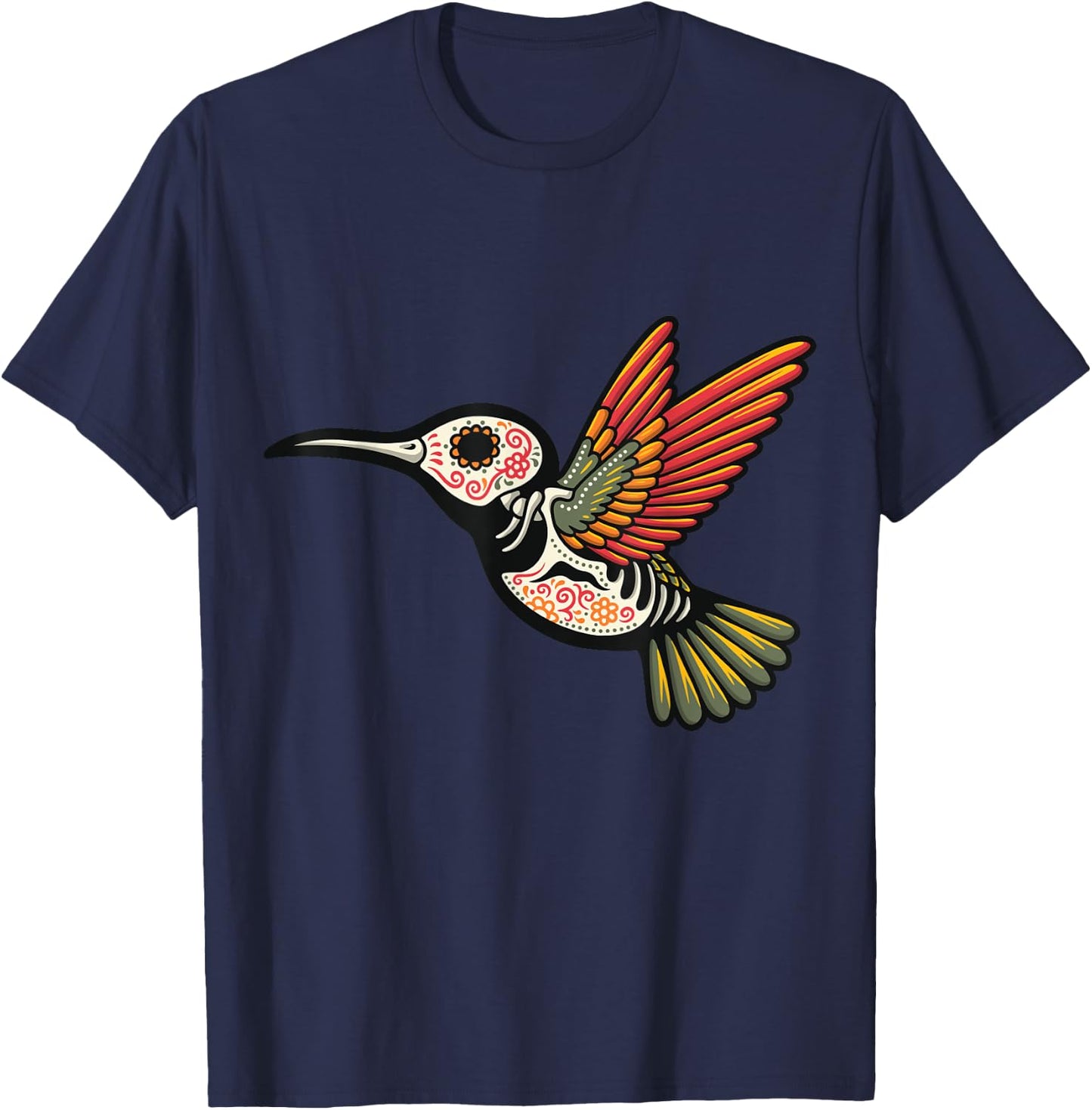 Dia de Muertos / Day of the Dead Hummingbird T-Shirt - T-Shirt | Navy