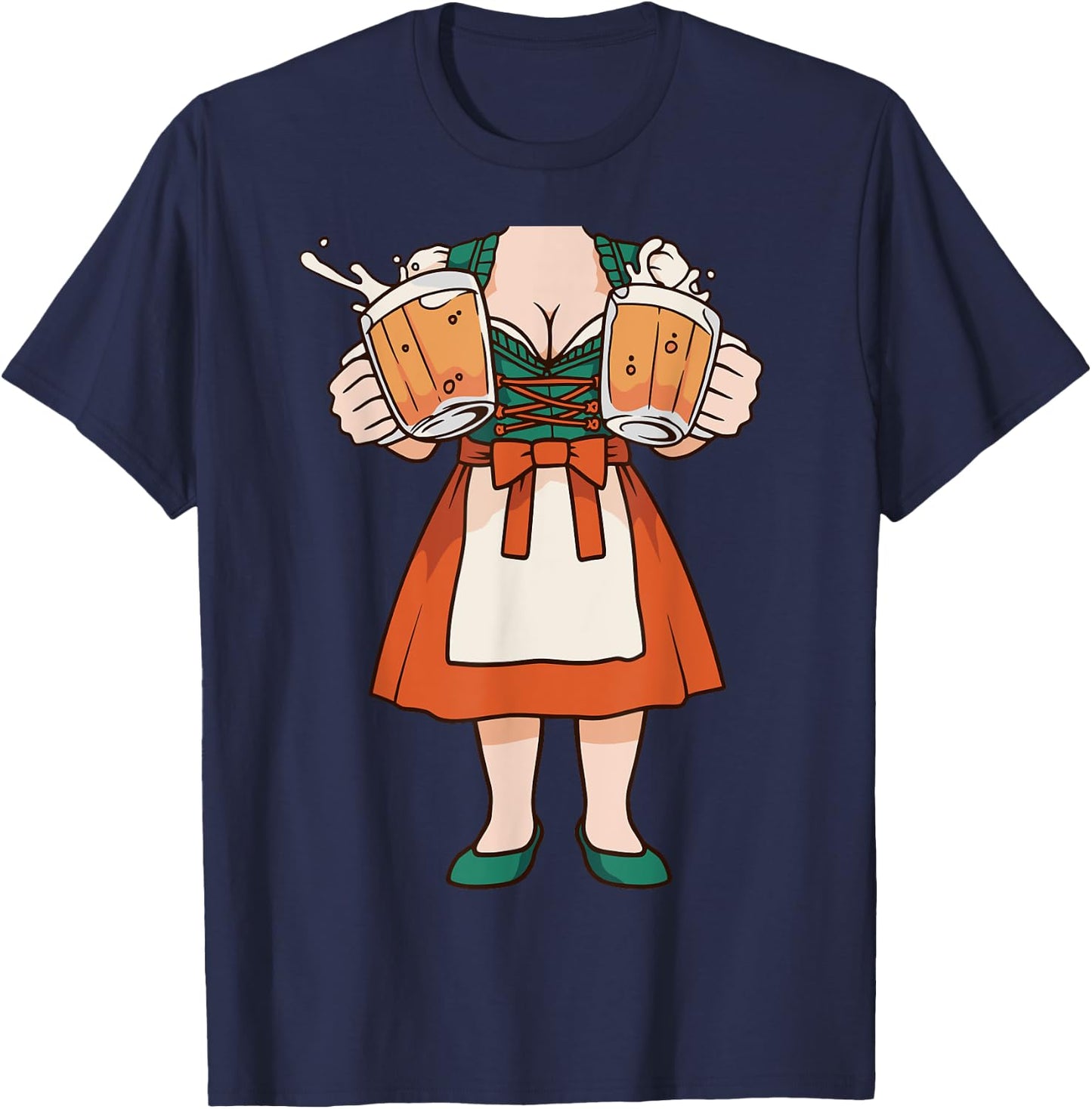 Dirndl Oktoberfest Costume Halloween Pretzel T-Shirt - T-Shirt | Navy
