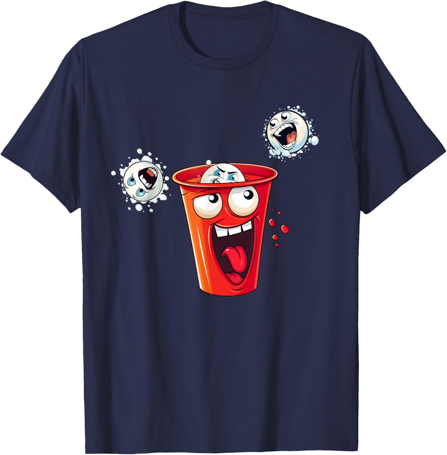 Funny Solo Red Beer Cup Pong for Fraternity and Sorority T-Shirt - T-Shirt | Navy