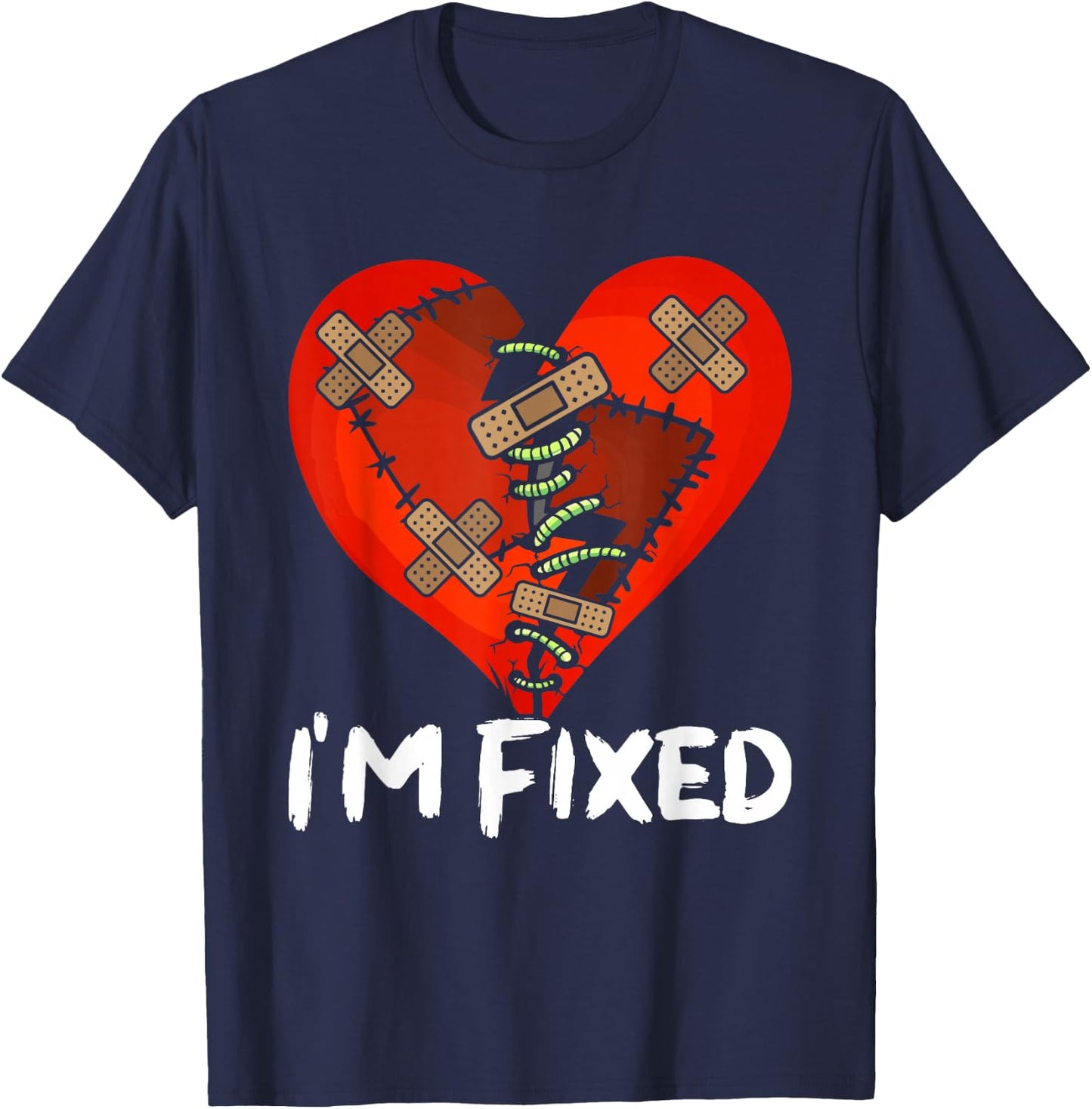 Open Heart Surgery Recovery Survivor I'm Fixed T-Shirt - T-Shirt | Navy
